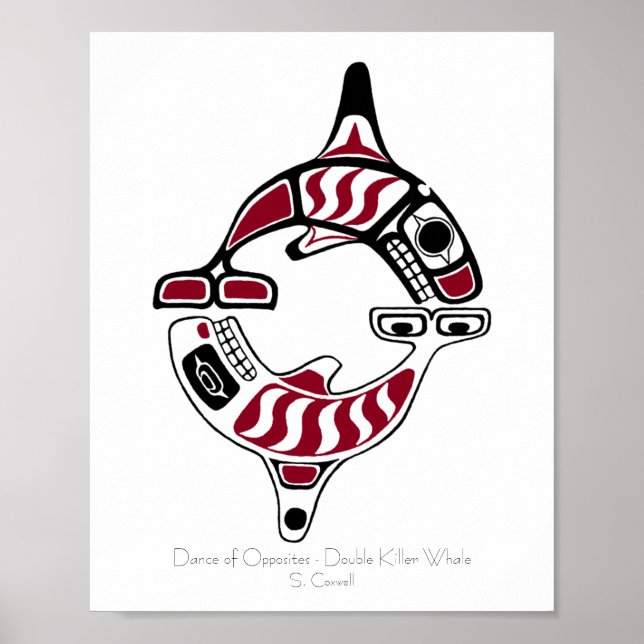 Double Killer Whale Tsimpsian Art Poster (Vorne)