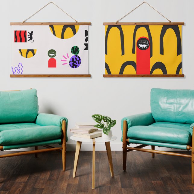 Double Kismet Wandteppich Mit Holzrahmen (Wohnzimmer)