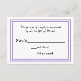Double Lavendel Trim - RSVP-Karte RSVP Karte