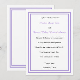Double Lavender Trim - 12x18Wedding Einladung