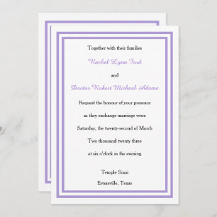 Double Lavender Trim - 12x18Wedding Einladung