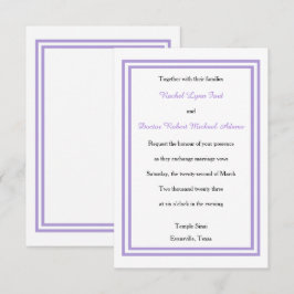Double Lavender Trim - 3x5 Einladung zur Hochzeit