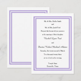 Double Lavender Trim - 3x5 Einladung zur Hochzeit