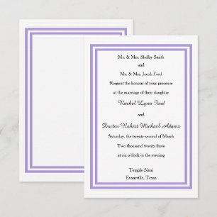 Double Lavender Trim - 3x5 Einladung zur Hochzeit