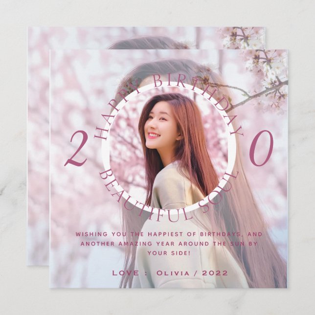 Double Layer Personalize Happy Birthday Card Karte (Vorne/Hinten)