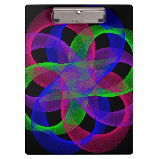 Double Loop Mesh Geometric Clipboard Klemmbrett (Vorderseite)