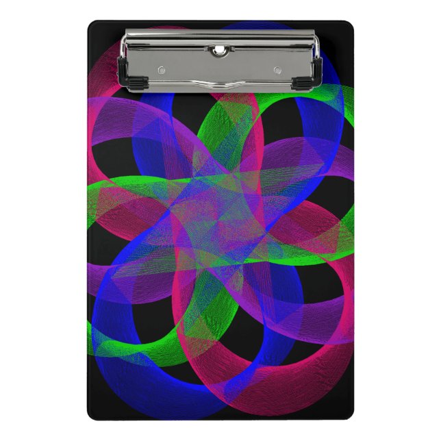 Double Loop Mesh Geometric Mini Clipboard Klemmbrett (Vorderseite)