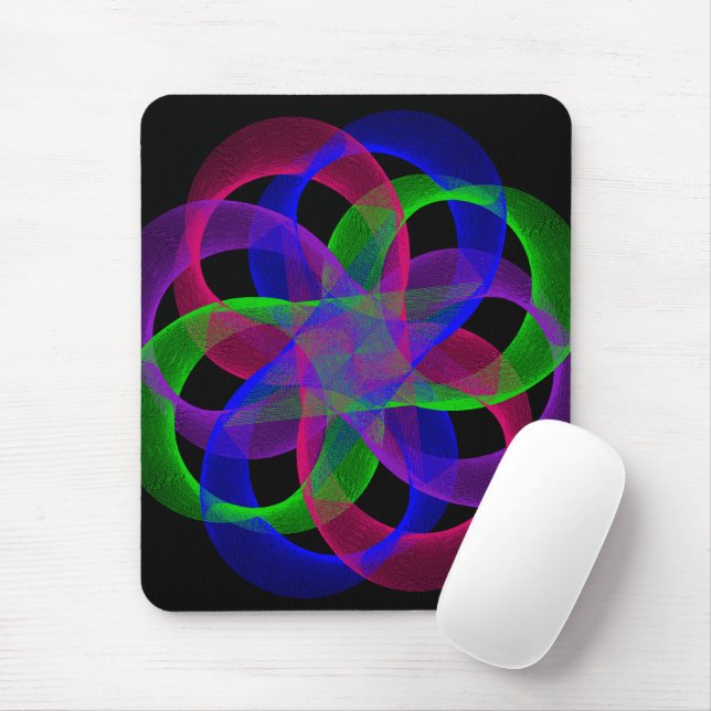 Double Loop Mesh Geometric Mouse Pad Mousepad (Mit Mouse)