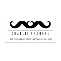 Double Mustache Liebe Gay Wedding Self Inking Brie