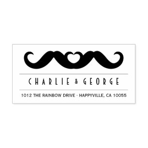 Double Mustache Liebe Gay Wedding Self Inking Brie Permastempel