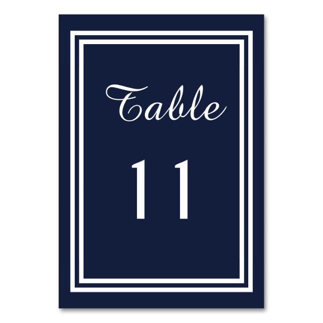 Double Navy Trial - Table Card Tischnummer (Vorderseite)