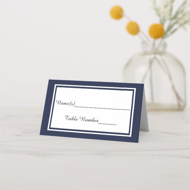 Double Navy Trim - Escort Card Platzkarte (Vorderseite)