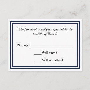 Double Navy Trim - RSVP-Karte RSVP Karte