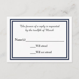 Double Navy Trim - RSVP-Karte RSVP Karte