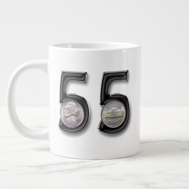 Double Nickel 55 Geburtstag Jumbo-Tasse (Links)
