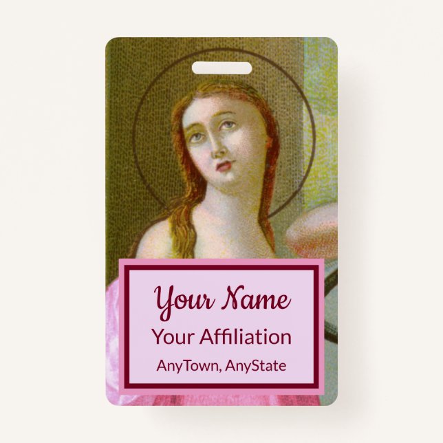 Double Pink St. Agatha (M 003) Abzeichen 4 Ausweis (Rückseite)