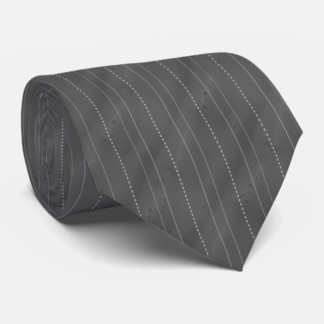 Double Pinstriped | Dk. Gray Krawatte (Gerollt)