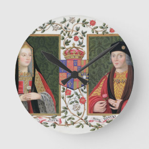 Double portrait of Elizabeth of York (1465-1503) a Runde Wanduhr