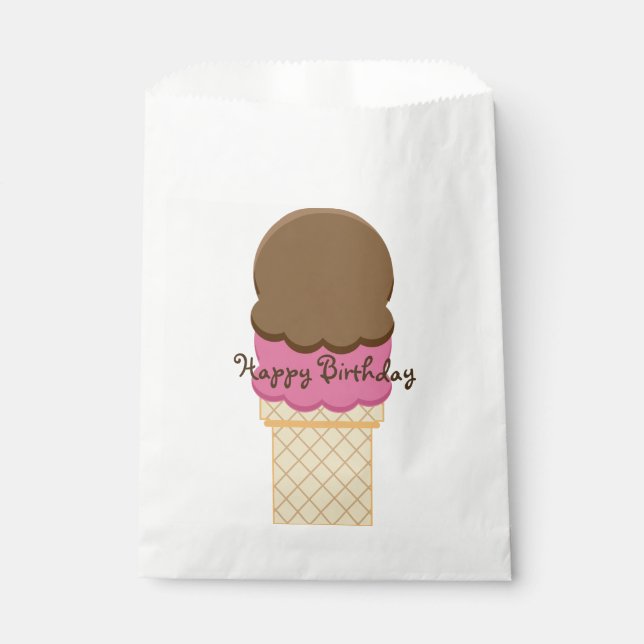 Double Scoop Ice Creme Cone Birthday Fevor Bags Geschenktütchen (Vorderseite)