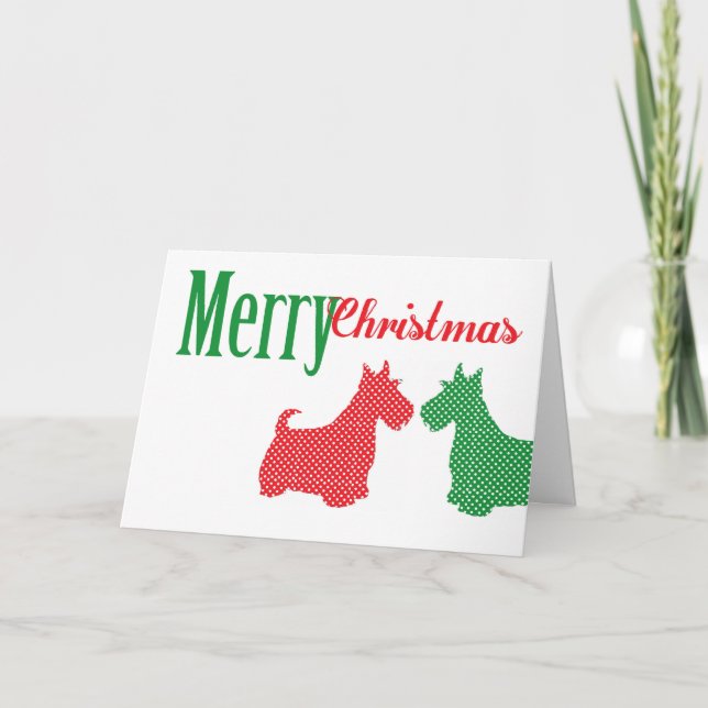 Double Scottish Terrier Weihnachtskarte Feiertagskarte (Vorderseite)