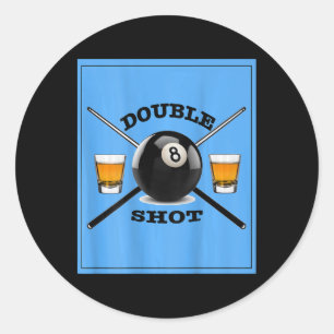 Double Shot 8 Ball Runder Aufkleber