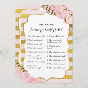 Double Side 2 Baby Shower Game - Beratung  Wer wei Einladung