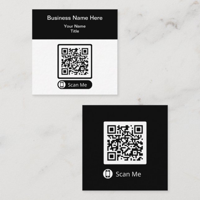 Double Side QR Code Promotional Business Cards  Quadratische Visitenkarte (Vorne/Hinten)