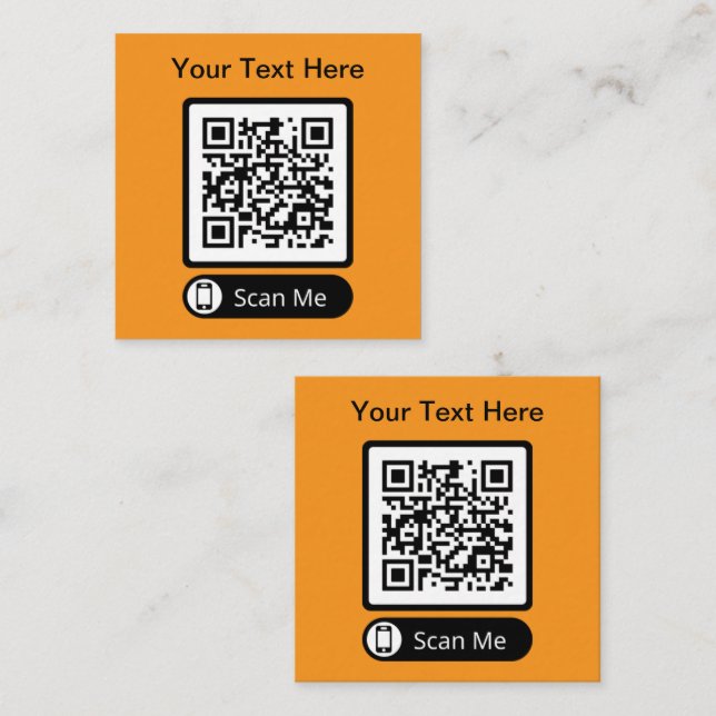 Double Side Scannable QR Code  Quadratische Visitenkarte (Vorne/Hinten)