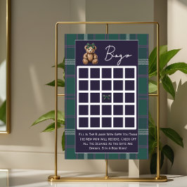 Double sided baby shower games chic elegant  Bear 