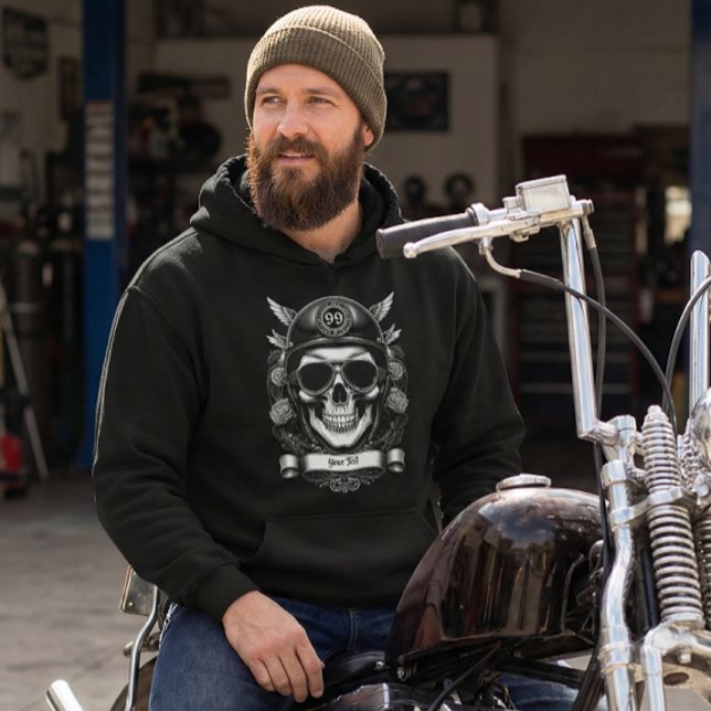 Double Sided Custom Biker Skull Motorcycle Hoodie (Von Creator hochgeladen)