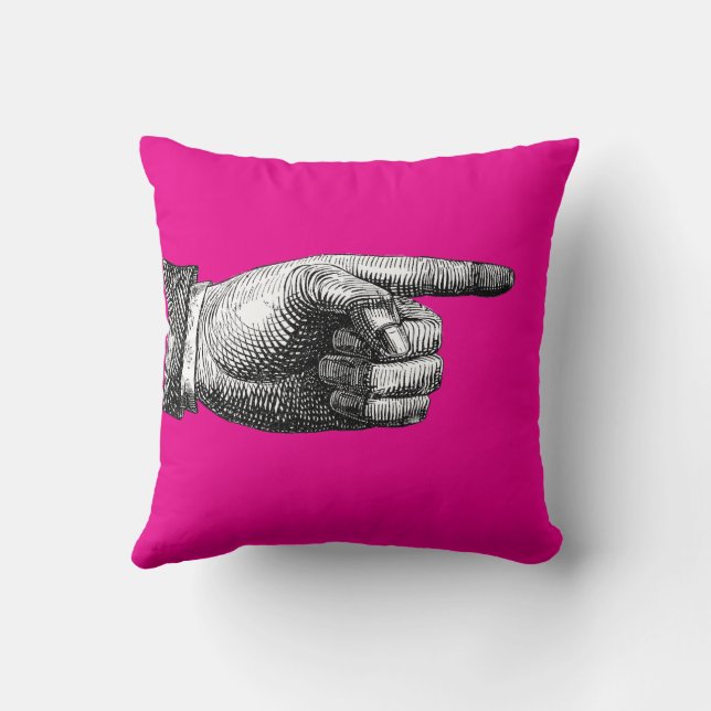 Double Sided Finger Pointing Circus Throw Pillow Kissen (Rückseite)