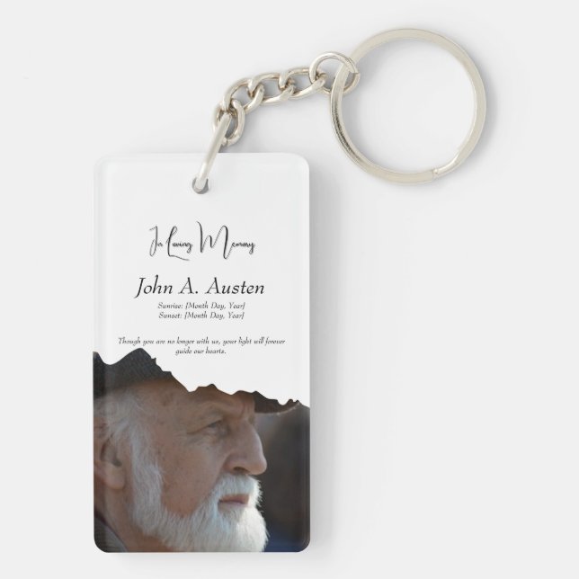 Double-Sided Rectangle Memorial Keychain Schlüsselanhänger (Rückseite)