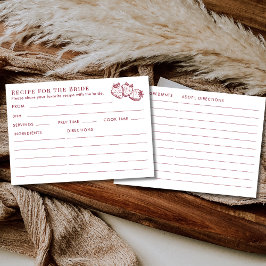 Double Sided Red Strawberry Bridal Shower Recipe  Begleitkarte