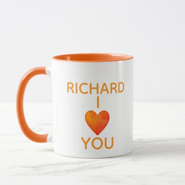 Double Sided Simple & Sweet I love You Custom Name Tasse (Links)