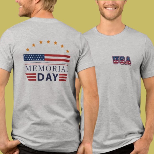 Double-Sided USA Memorial Day Patriotic Tri-Blend Shirt (Von Creator hochgeladen)
