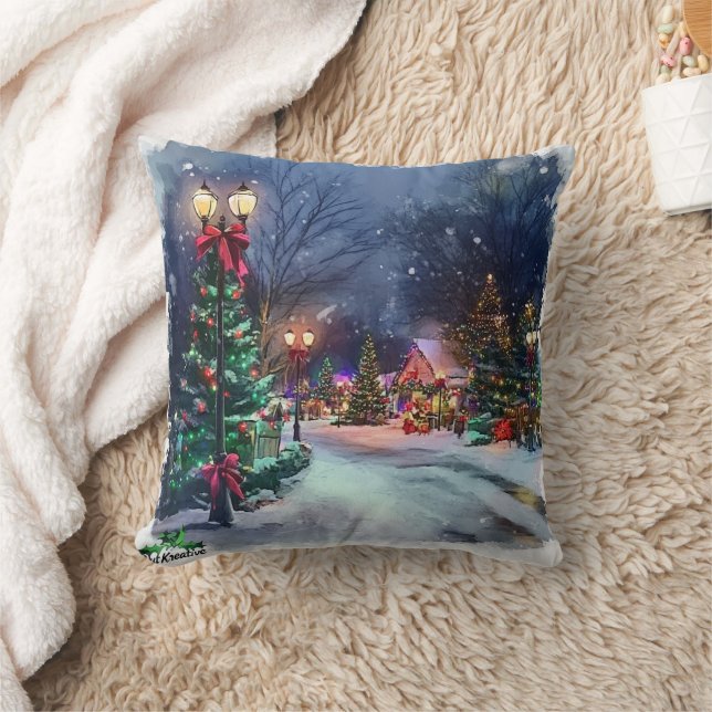 Double-Sided Winter Wonderland Throw Pillow Kissen (Decke)