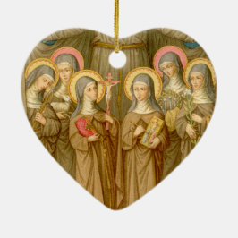 Double SIx Poor Clare Saints (SAU 027) Keramikornament