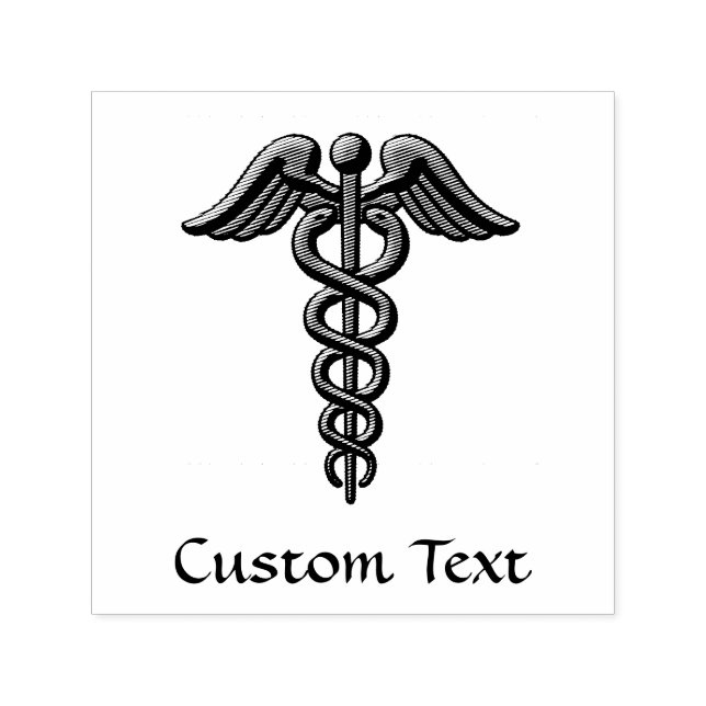 Double Snake Caduceus Permastempel (Design)