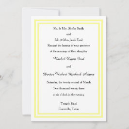 Double Soft Yellow Trim - 12x18Wedding Einladung