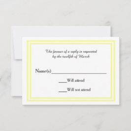 Double Soft Yellow Trim - RSVP-Karte RSVP Karte