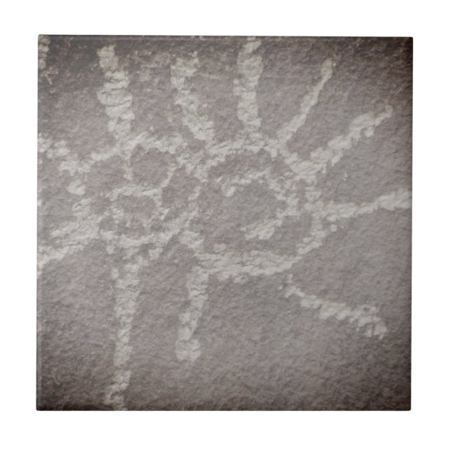 Double Sun - Newspaper Rock Petroglyphen Fliese (Vorderseite)