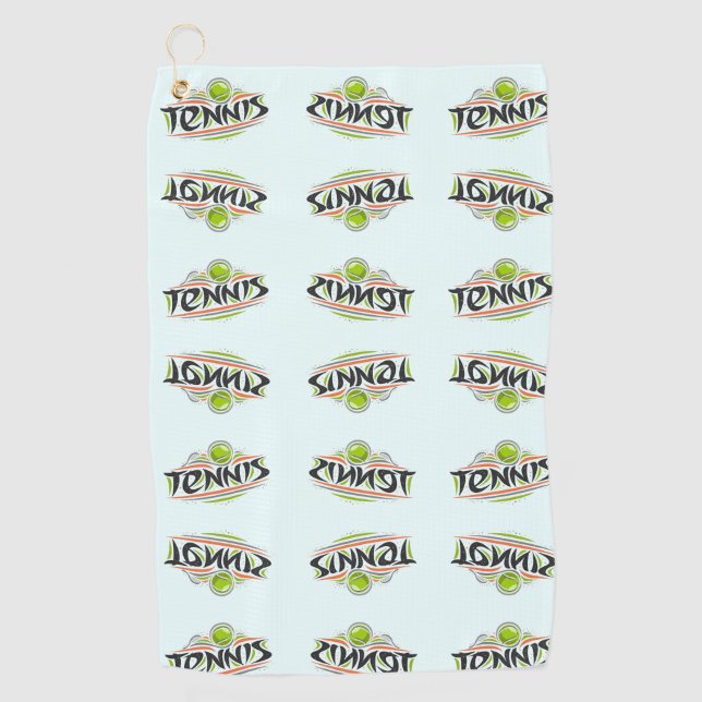 "Double Tennis" Tennis Sweattuch Golfhandtuch (Vorderseite)