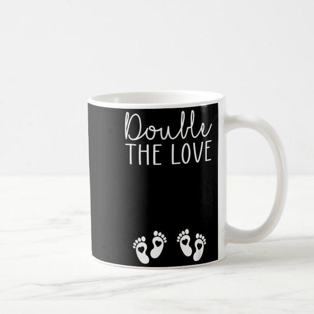 Double The Love Valentines Day Twin Pregnancy Anno Kaffeetasse (Rechts)