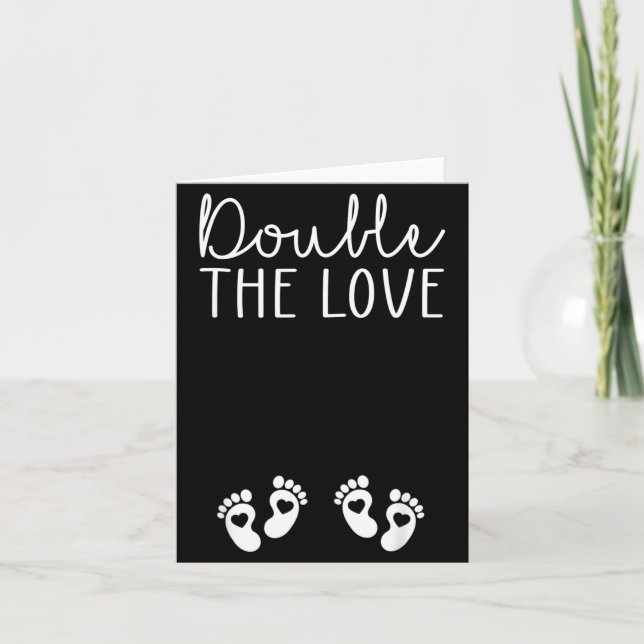 Double The Love Valentines Day Twin Pregnancy Anno Karte (Vorderseite)