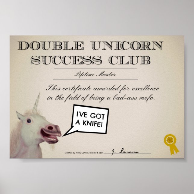 Double Unicorn Erfolg Club Poster (Vorne)
