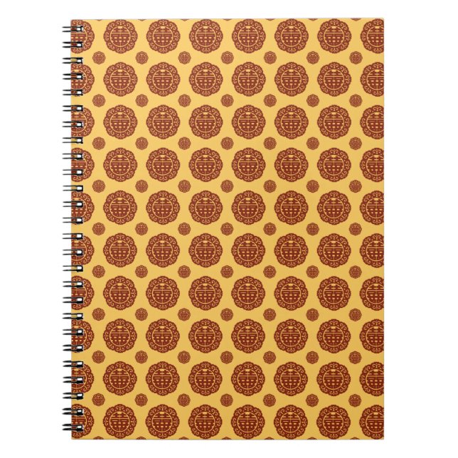 Double Xi Chinese Wedtern Pattern Notizblock (Vorderseite)