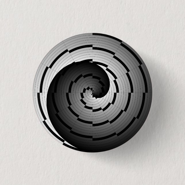 Double Yin Yang Spiral von Kenneth Yoncich Button (Vorderseite)