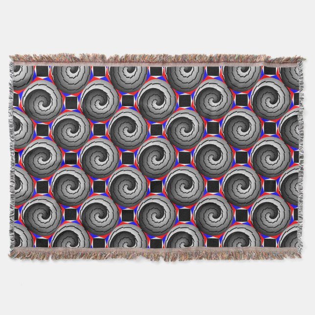 Double Yin Yang Spiral von Kenneth Yoncich Decke (Vorderseite)