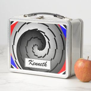 Double Yin Yang Spiral von Kenneth Yoncich Metall Lunch Box
