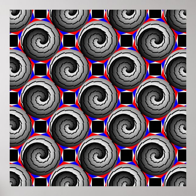 Double Yin Yang Spiral von Kenneth Yoncich Poster (Vorne)